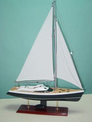 Dřevěný model lodě \WHITE/BLUE\ 72x79cm