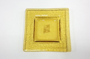 Sklo čtverec žlutý 11,5x11,5x1cm