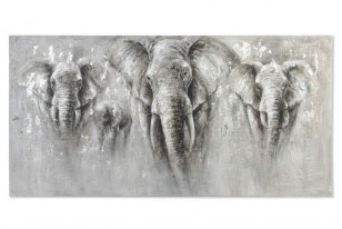 Obraz \SLONI\ 200x100x4/hand paited