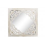 Zrcadlo \MANGO WOOD WHITE\ 40.5x1.5x40.5