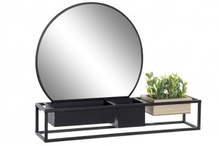 Zrcadlo s poličkou a dekorací 43x9x34cm
