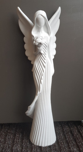 Andělka s kyticí \WHITE\ 30.5x9.5x5.5cm