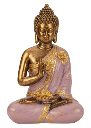 Soška \BUDDHA LILAC\ 21x31.5cm - resin