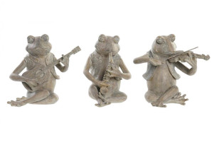 Soška \ŽÁBA MUZIKANT\ resin 23x19x23/3dr