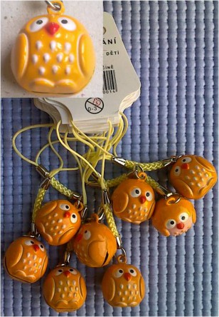 Rolnička na mobil \ORANGE OWL\ 2cm
