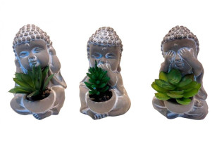 Dekorace \BUDDHA\ cement/PE 8.5x7x11cm