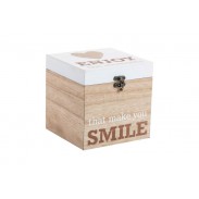 Dřevěná krabice \NATURAL SMILE\ 14x14x14