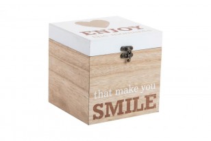Dřevěná krabice \NATURAL SMILE\ 14x14x14