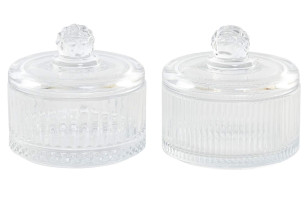 Skleněná dózička na šperky 10.5x10/330ml