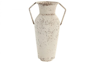 Kovová váza \AGED WHITE\ 18.5x11.7x30cm