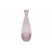 Skleněná váza \PINK-STRIPED\ 15x15x45cm