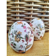 Dekorace \VAJÍČKO S KVĚTY\ 8x7x7cm