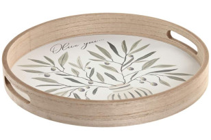 Kulatý podnos \OLIVA\ MDF 30x30x4cm