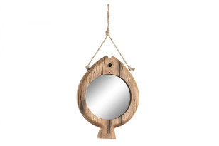 Zrcadlo \RYBA\ dřevo 30x2.5x23cm