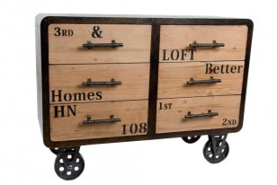 Komoda \INDUSTRIAL-WHEELS\ 100x39x74cm