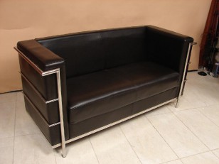 Sofa \PU METAL BLACK\ 150x63x75cm