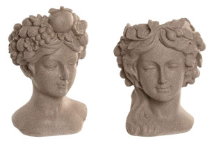 Květináč hlava \ŽENA\ resin 18x20x29cm