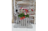Plechový květináč s dekorací 25x13x33cm