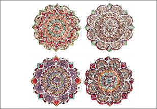 Podložka pod hrnec \MANDALA I\ 20x20/4dr