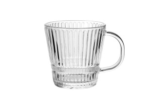 Skleněný hrnek \GRATED\ 8.5x6.5x9/265ml