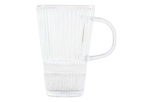 Skleněný hrnek \GRATED\ 10.5x8x12/300ml