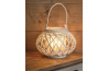 Svícen \WICKER WHITE\ se sklem 32x23cm