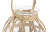 Svícen \WICKER NATUR\ + sklo 16x16x12cm