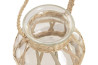 Svícen \WICKER NATUR\ + sklo 16x16x12cm