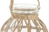 Svícen \WICKER NATUR\ + sklo 18x18x15cm