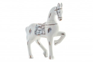 Soška kůň \AGED WHITE\ 21x7x26cm-resin