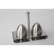 Sada sůl+pepř \INOX\ + stojan 13x16x8cm