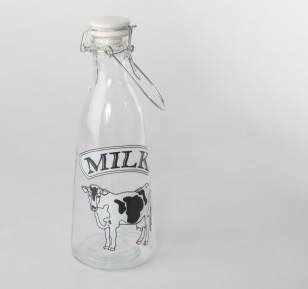 Skleněná láhev na mléko \COW\ 1.1l/10x29