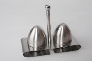 Sada sůl+pepř \INOX\ + stojan 13x16x8cm