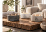 Svíčka \SOFT LINEN\ 13x6.5/3dr-cement